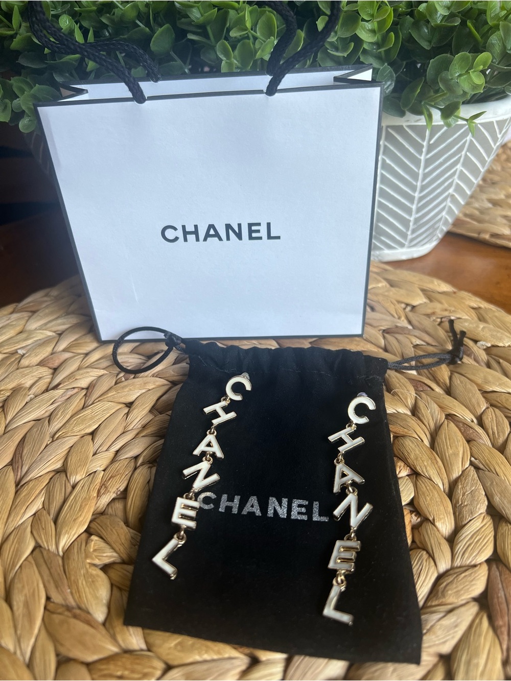 Fashion Gold-Tone Logo Drop Earrings - Gold